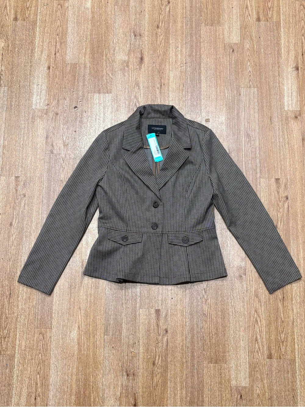Worthington Brown Pinstriped Tailored Blazer